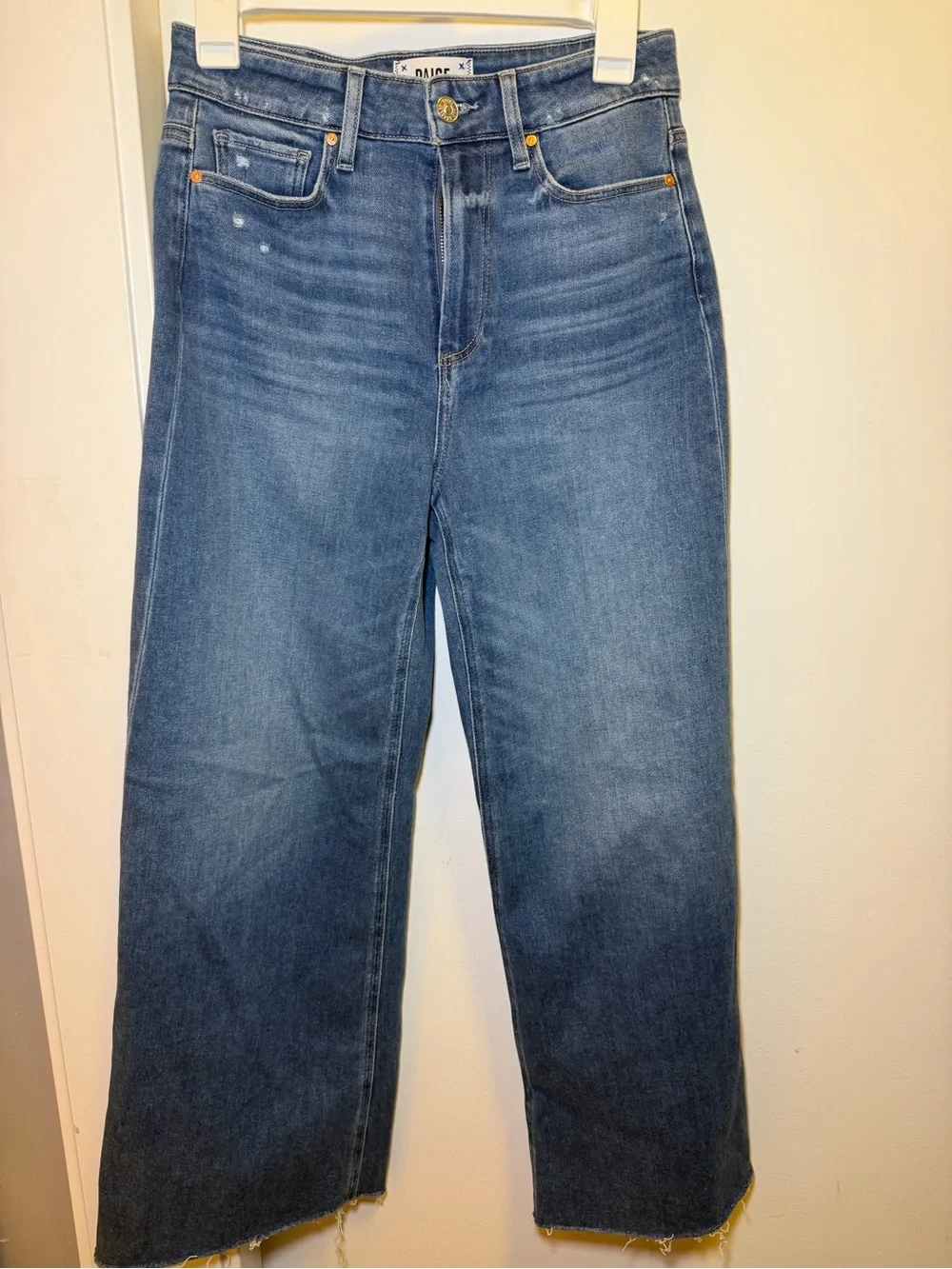 PAIGE Blue Wide-Leg High-Rise Jeans